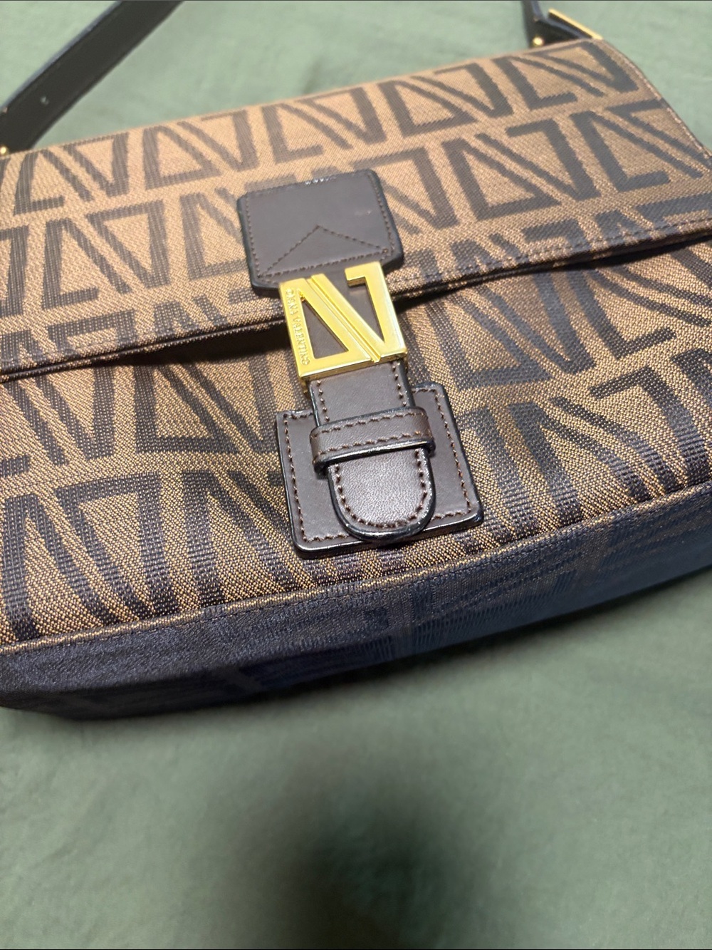 Diana Valentino Brown Monogram Shoulder